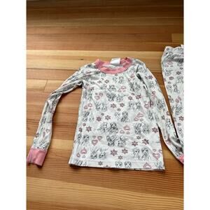 Hanna Andersson Girls Frozen pajama set size 6-7 white and pink